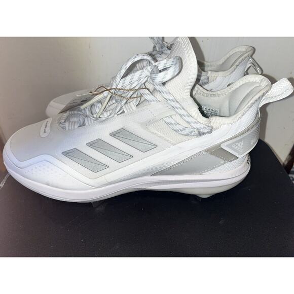adidas Icon 7 BOOST Baseball Metal Cleats White Silver S23847 Men's Size 7 - Picture 5 of 12